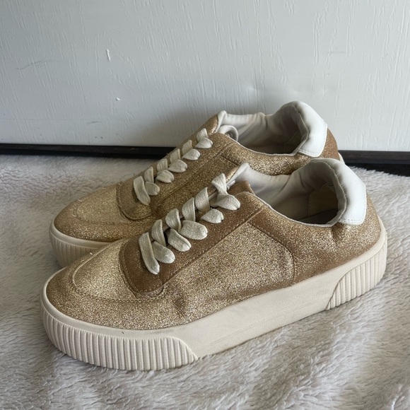 Mix No 6 rose gold glitter platform sneakers - Picture 1 of 8